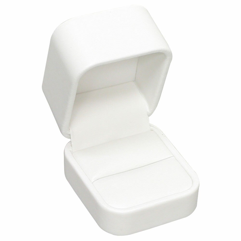 Lot of 12 White Leatherette Jewelry Display Gift Packaging Box 6 Styles & Sizes