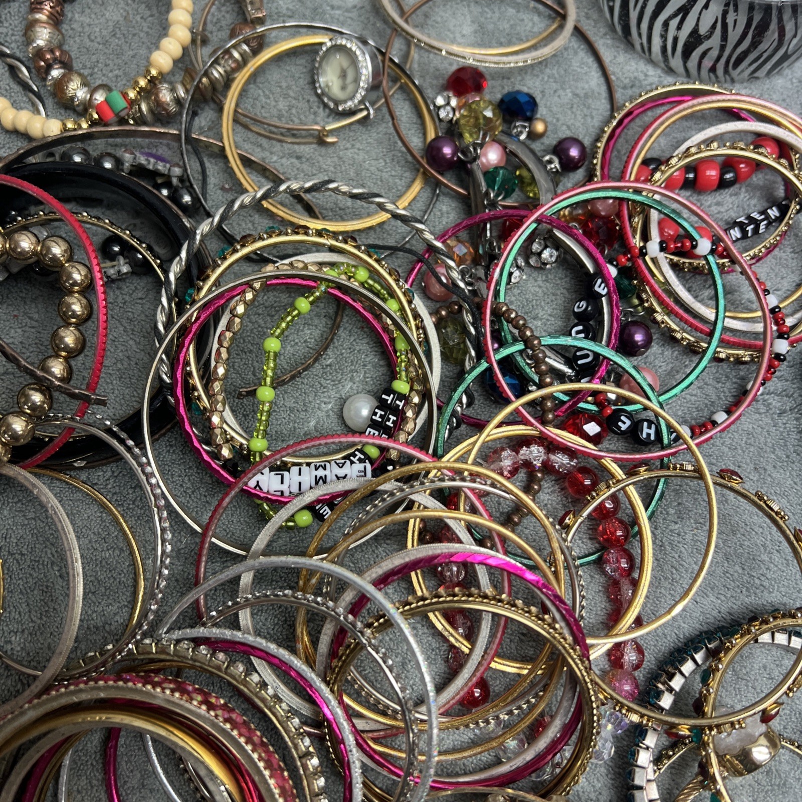 Mixed Lot Bangle Wrap Cuff Stone Bead Bracelets Multicolor Wearable
