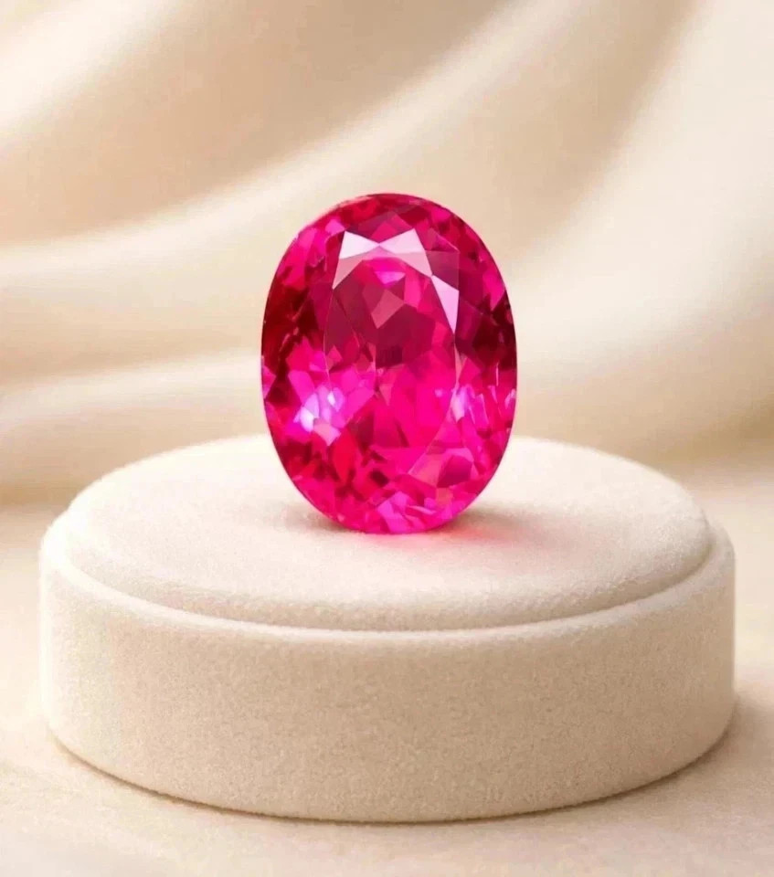 AAA 17.38 Ct Natural Elegant Ceylon Oval Pink Sapphire Loose GIE Certified Gem