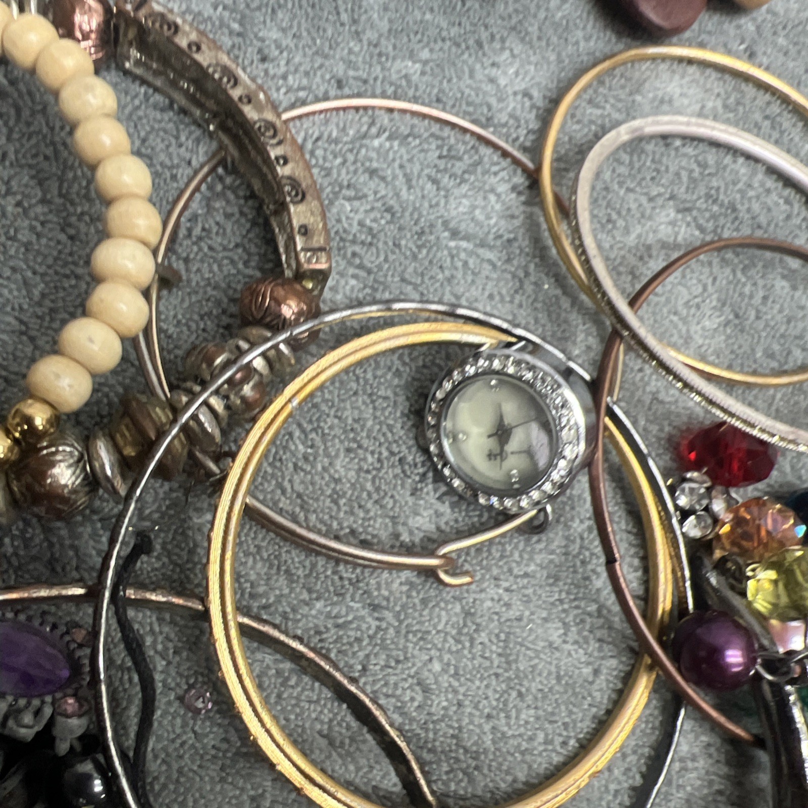 Mixed Lot Bangle Wrap Cuff Stone Bead Bracelets Multicolor Wearable