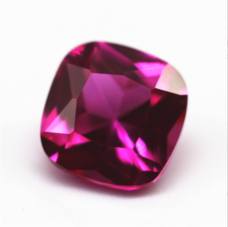 TOP QUALITY CUSHION CUT ROSE RED RUBY LAB-CREATED AAAAA+ LOOSE GEMSTONE 1pcs
