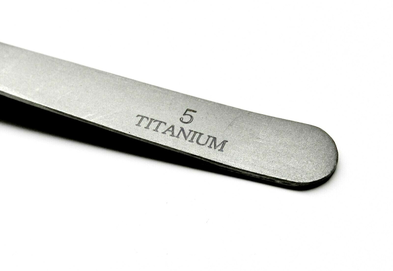 Titanium Tweezers Ultra Fine Tip #5 Non Magnetic Precision Tweezer 4-3/4″ Long