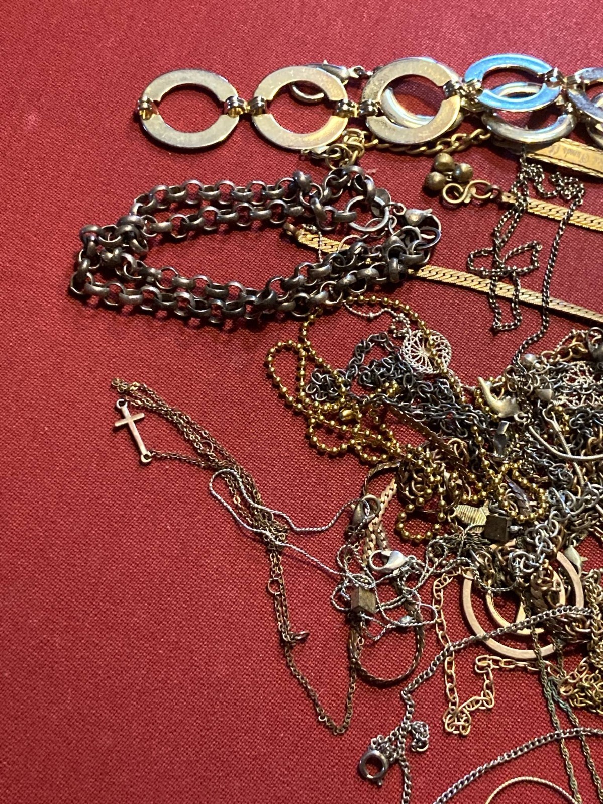 2 LB Gold Tone & Silver Tone Jewelry Treasure Hunt Lot 100% UNSEARCHED UNTESTED