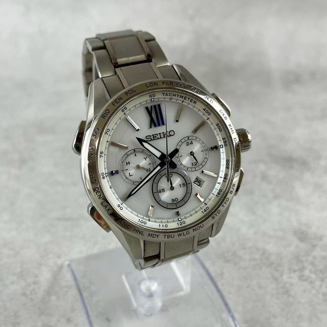 Regular 154 000 yen working Seiko solar wristwatch 8B92 0AT