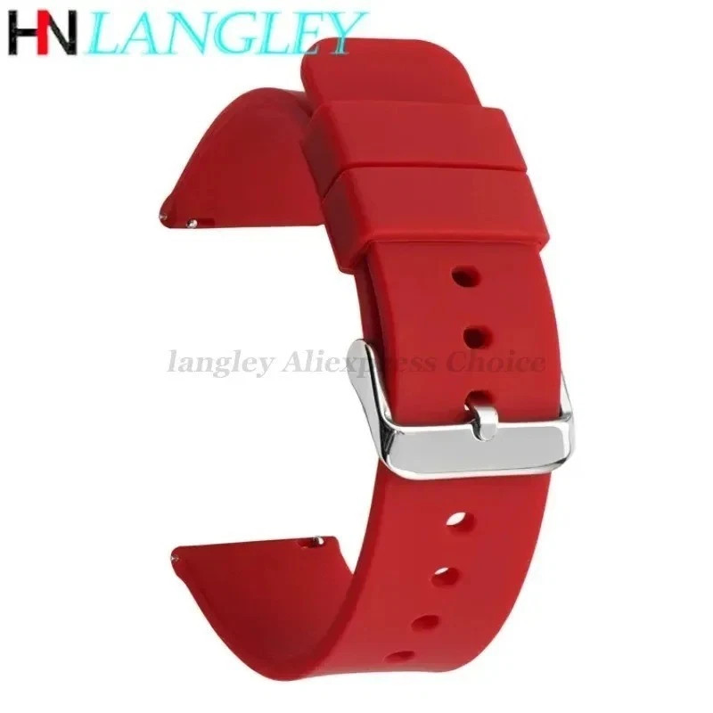 Silicone Watch Strap 14mm 16 18 19 20mm 21 22mm 24mm Waterproof Soft Rubber Band
