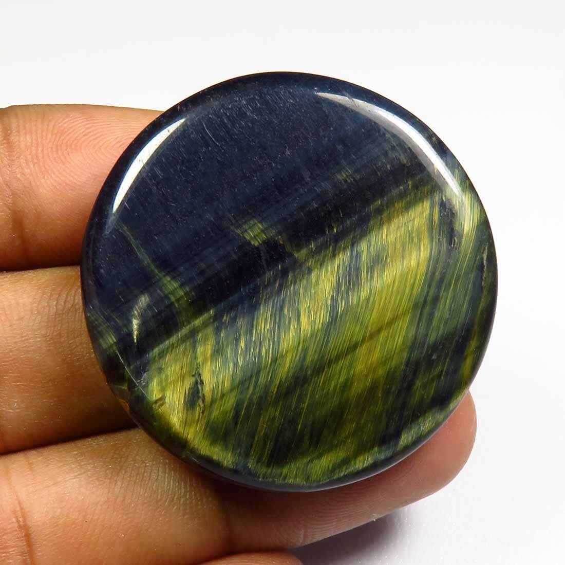 Natural Blue Flashy Tiger Eye Gems 87Cts Smooth Round Tiger Eye Cabs 34mm BI-112