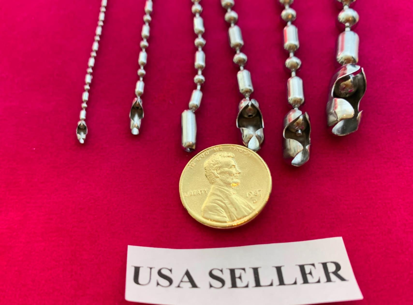1.5MM-6MM 16-108″ STAINLESS STEEL SILVER BALL AND OVAL BEAD CHAIN NECKLACE