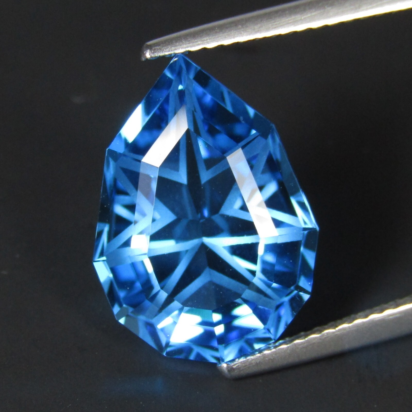 8.05Cts Sparkling Natural Swiss Blue Topaz Pear Custom Cut Loose Brazil Gemstone