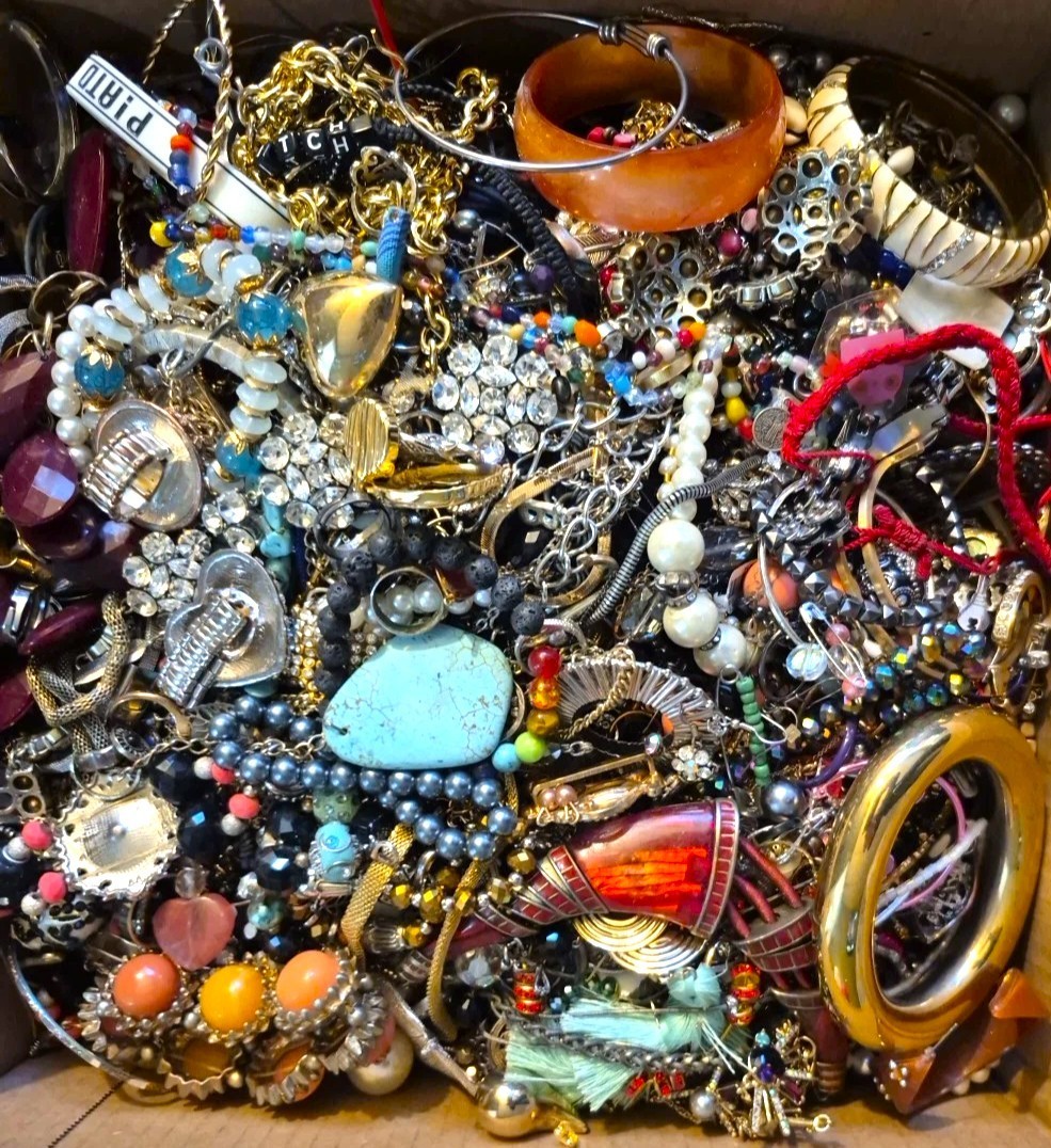 3 Pound Unsorted Huge Lot VTG Jewelry Vintage Now Junk & Wear Resell Tangled In