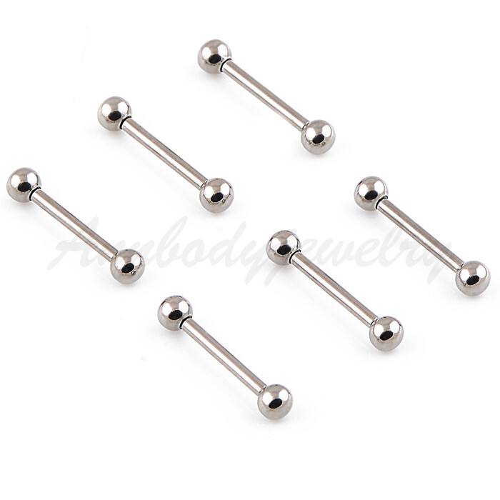 14g 16g Internally Threaded Grade 23 Solid Titanium Barbells Tongue Ring