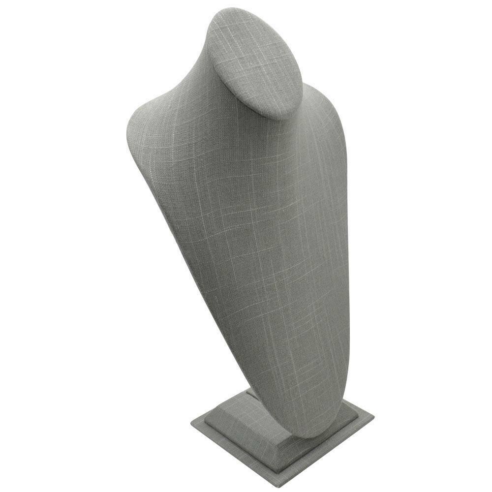 Modern Grey Linen Necklace Display Tall Necklace Display Showcase Jewelry Bust