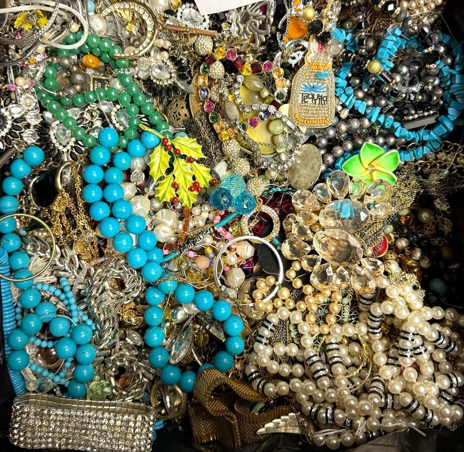 3 Pound Unsorted Huge Lot VTG Jewelry Vintage Now Junk & Wear Resell Tangled In