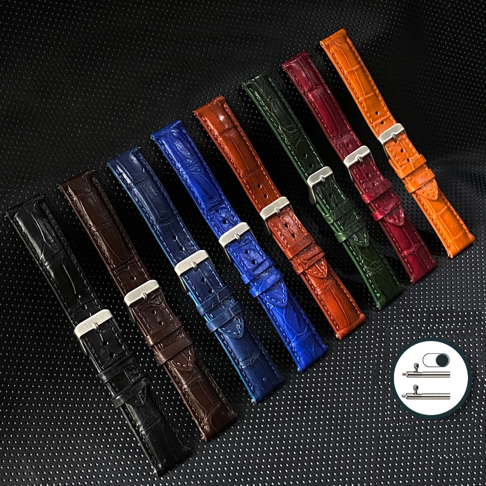 Crocodile Leather Watch Band Men Genuine Crocodile Watch Strap Quick Release