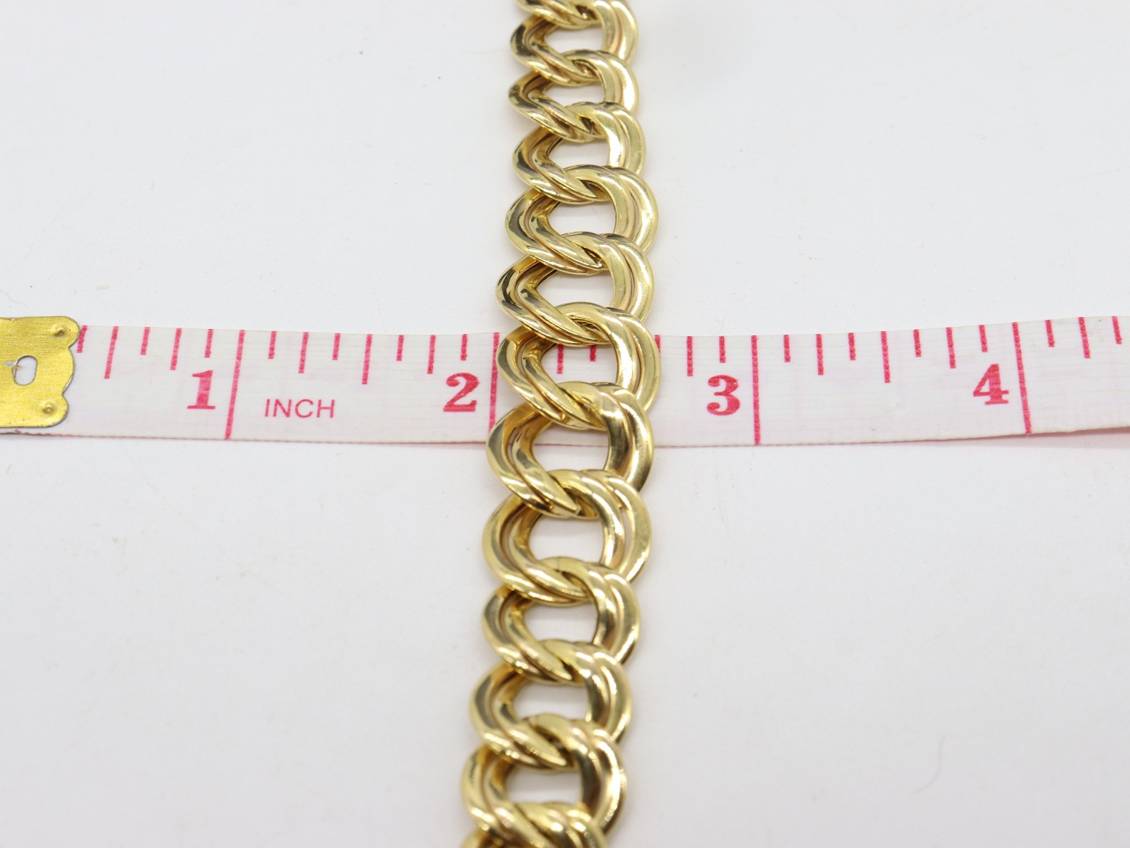 14k Yellow Gold Graduated Double Curb Link Italy 16″ Chain Necklace 22.96 grams