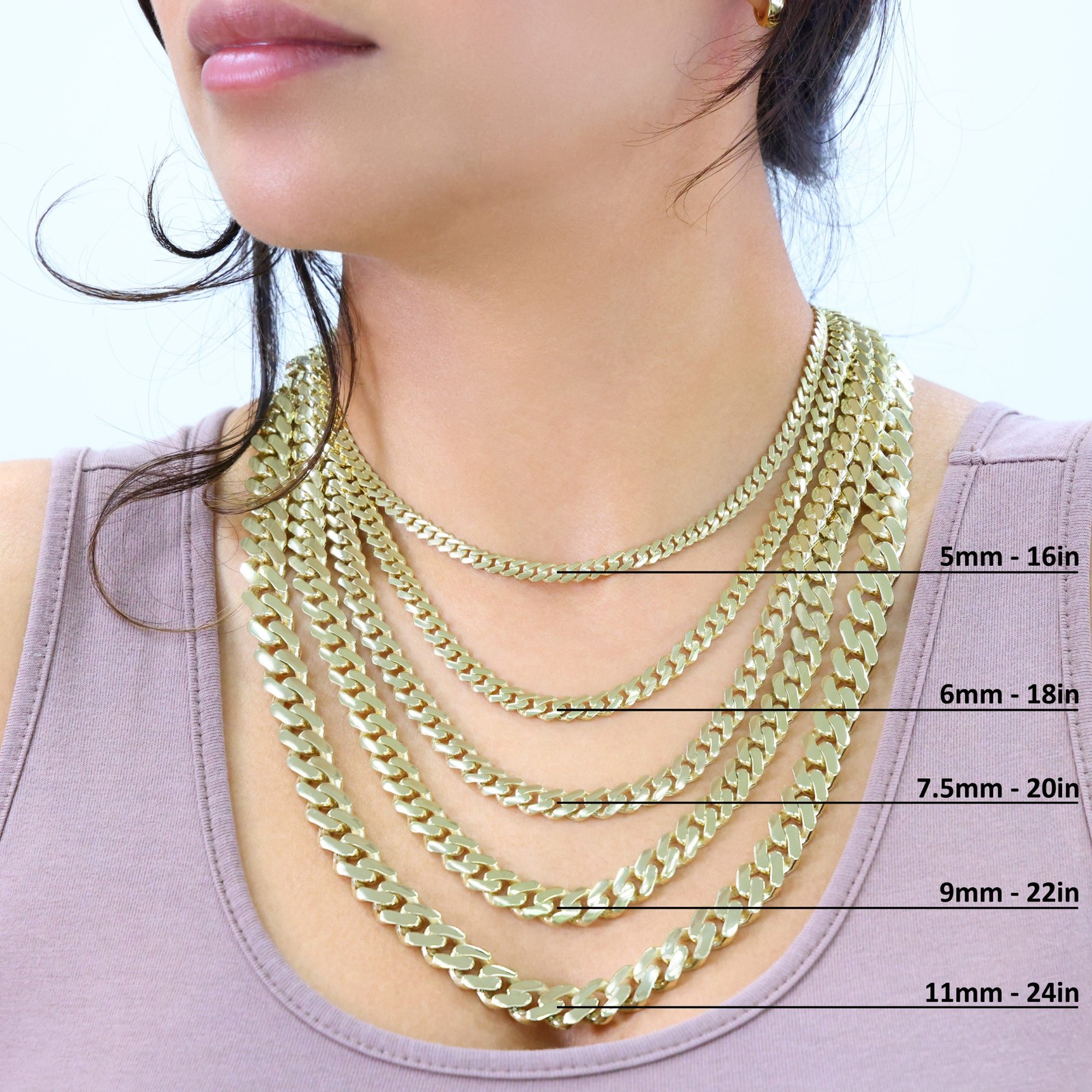 10K Yellow Gold Miami Cuban Royal Monaco Chain 5mm-20mm Necklace Bracelet 6″-30″
