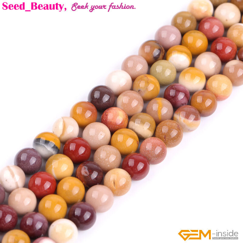 Natural Gemstone Genuine Multicolor Mookaite Beads For Women Jewelry Making 15″