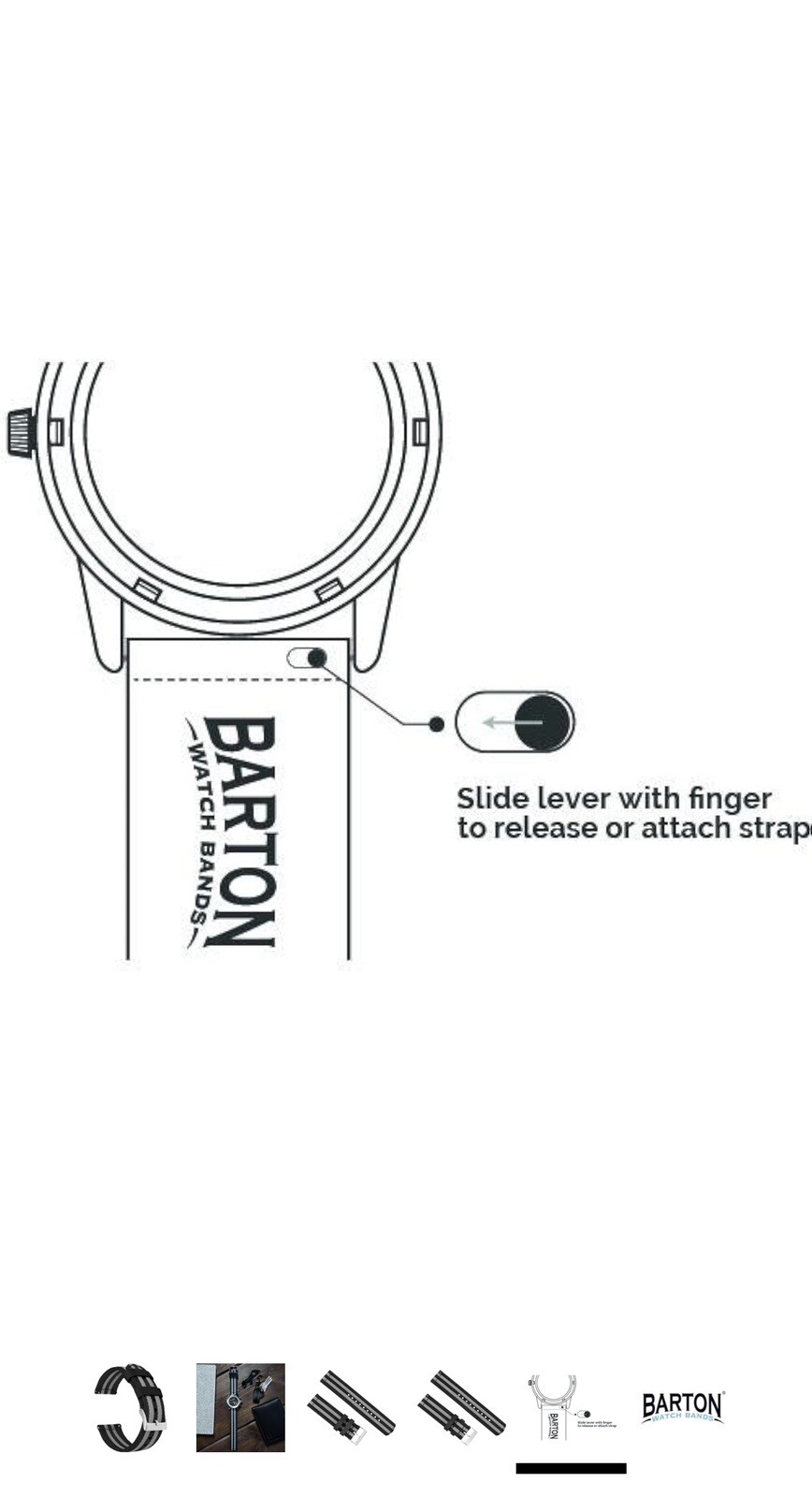 BARTON WATCH BANDS – Ballistic Nylon Two-piece NATO® Style Strap – 20mm