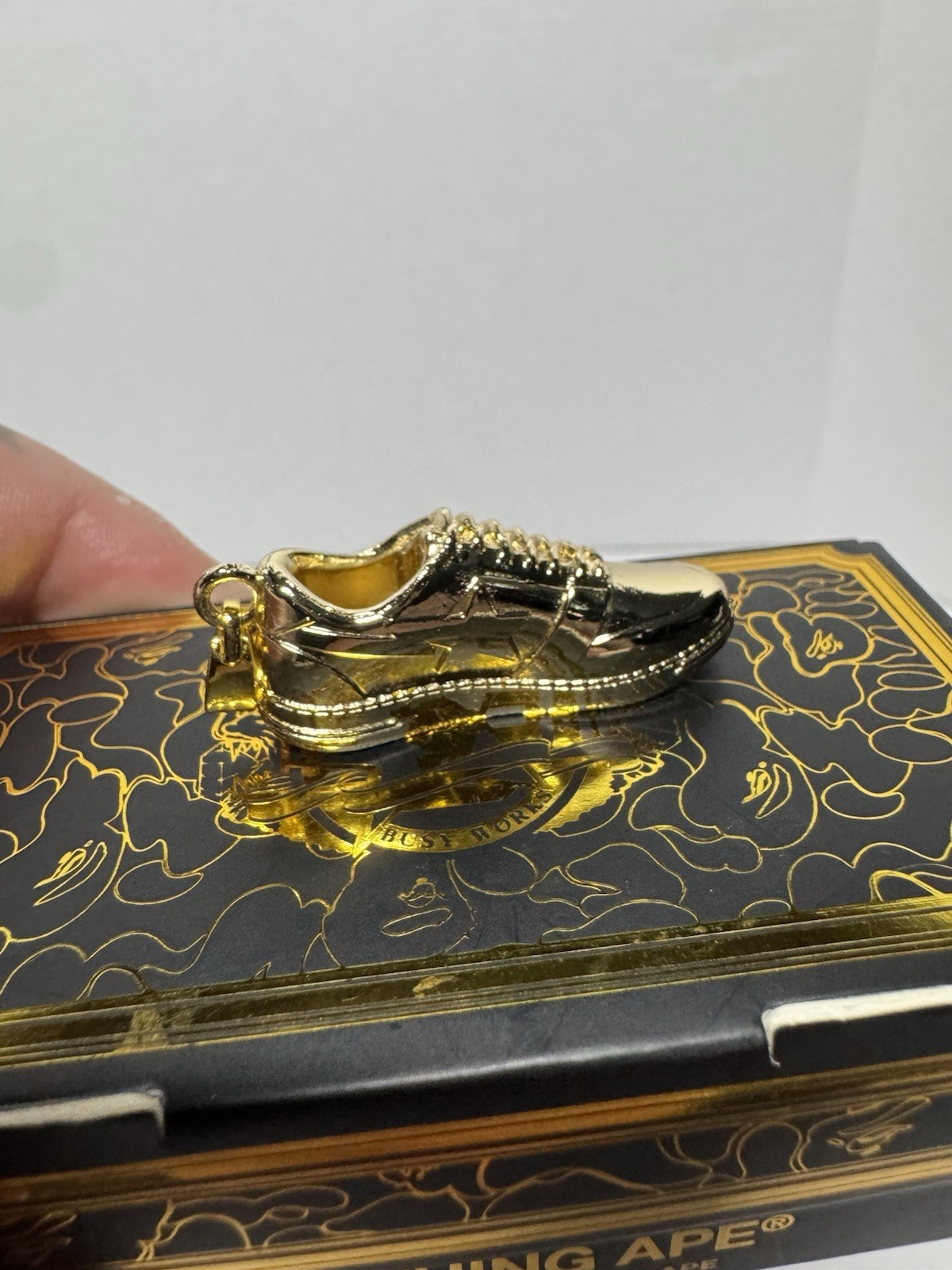 GOLD BAPE Sneaker pendant (PENDANT ONLY) with box. SEE DESCRIPTION!