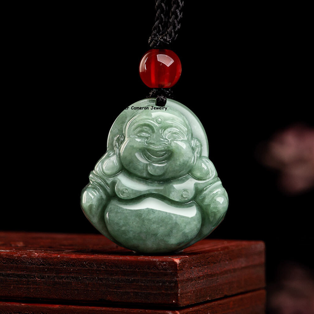 Real Grade A Natural Green Jade Jadeite Women Blessing Small Buddha Pendant 5g