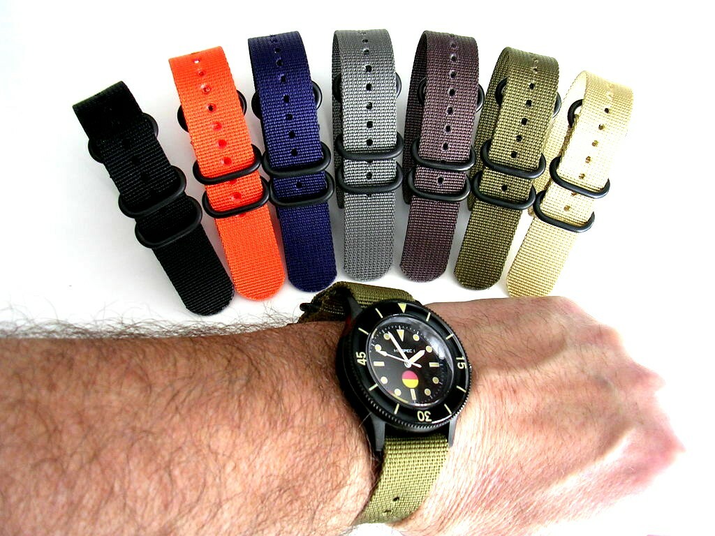 22mm NATO G10 1pc UTC PVD Nylon Smart Watchband replacement Dive strap IW SUISSE