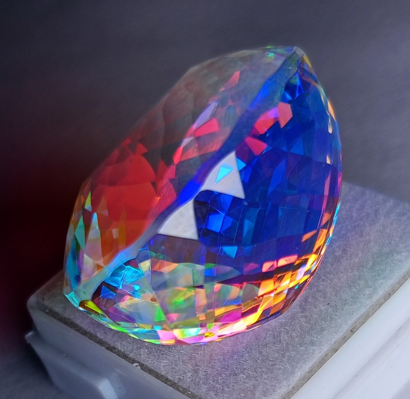 Mystic Topaz Natural Rainbow Certified Oval Cut 61.50Ct Loose Gemstone AAA
