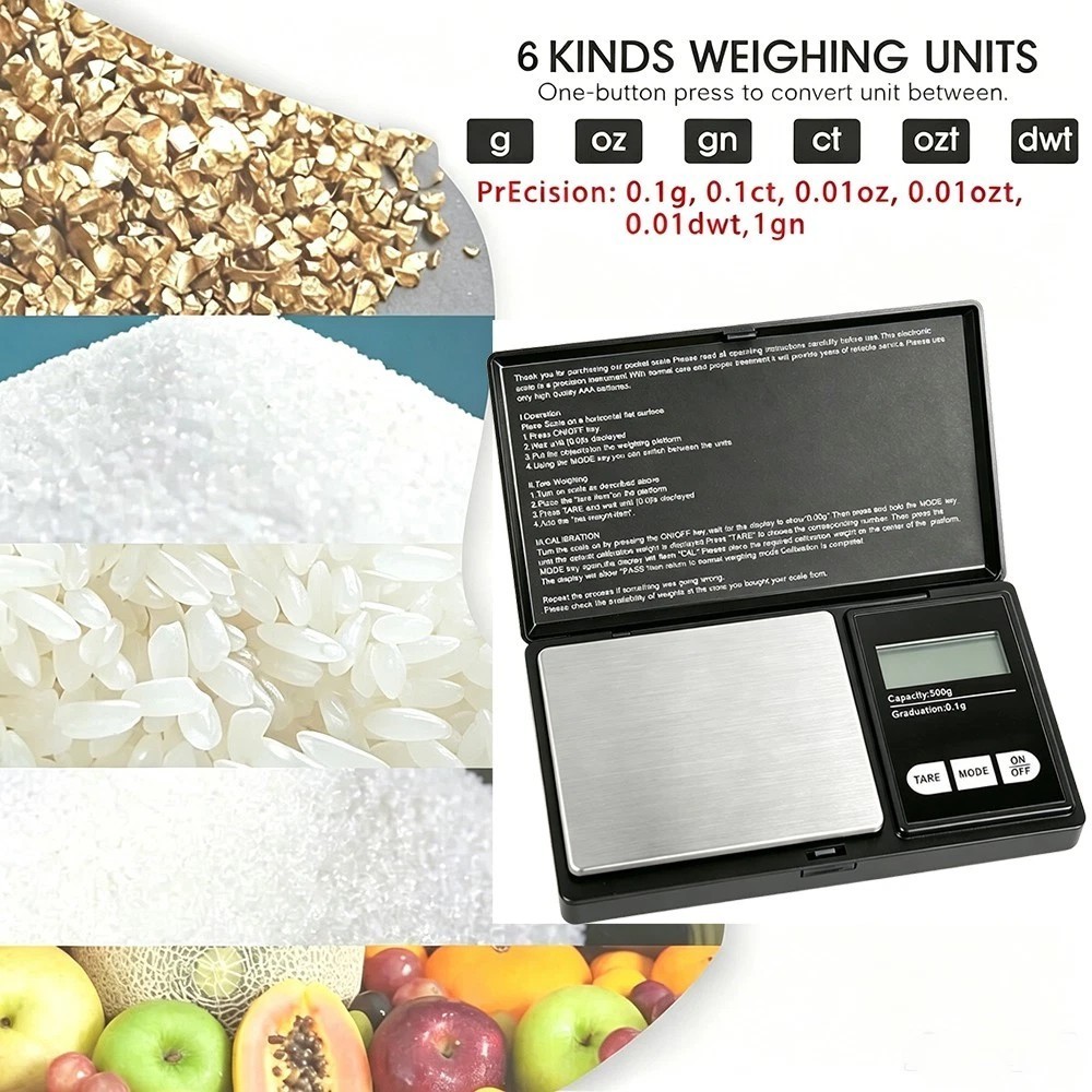Digital Scale 500g x 0.1g Jewelry Pocket Gram Gold Silver Coin Precise NEW