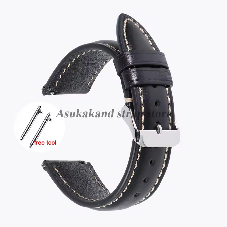 18mm 19mm 20mm 21mm 22mm Men’s Genuine Leather Watch Strap Band Quick Release