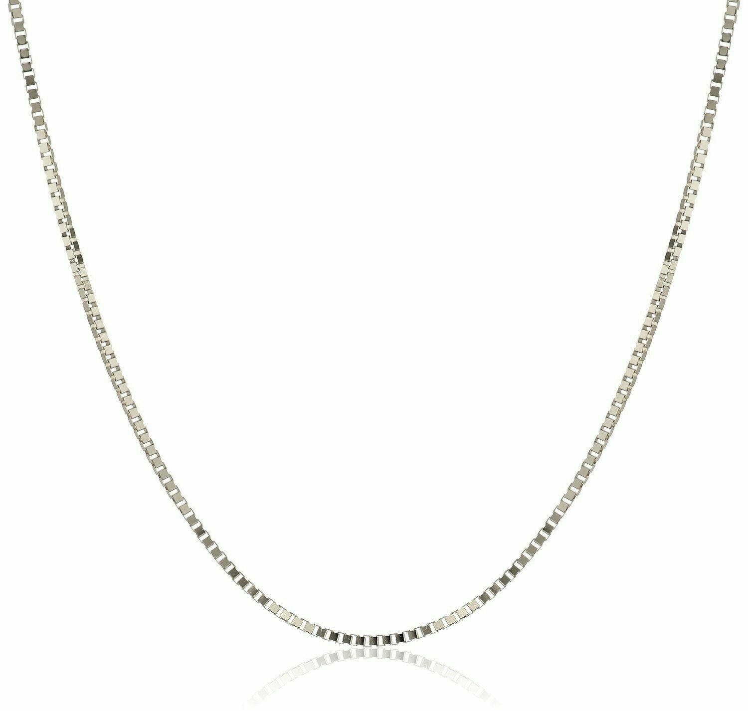 Solid 925 Sterling Silver 1mm Italian Box Chain Necklace 16″-30″ For Men & Women