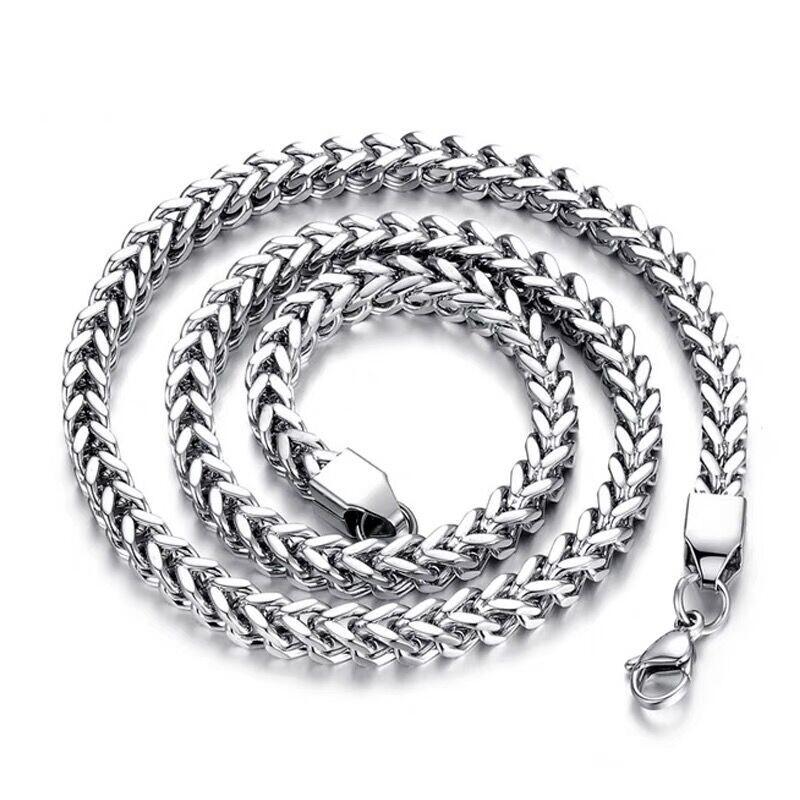Two Colors 2.5-8mm Man Woman Stainless Steel Wheat Braided Foxtail Franco Chain