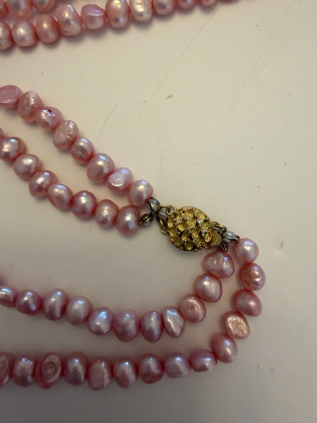 Bright Pink Freshwater Pearl Set- 18” Dbl Strand Neck, 7.5” Dbl Strand Brace, ER
