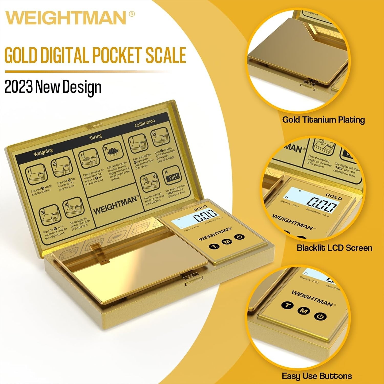 GOLD Digital Pocket Scale 200g x 0.01g Jewelry Gold Gram Karat Weight