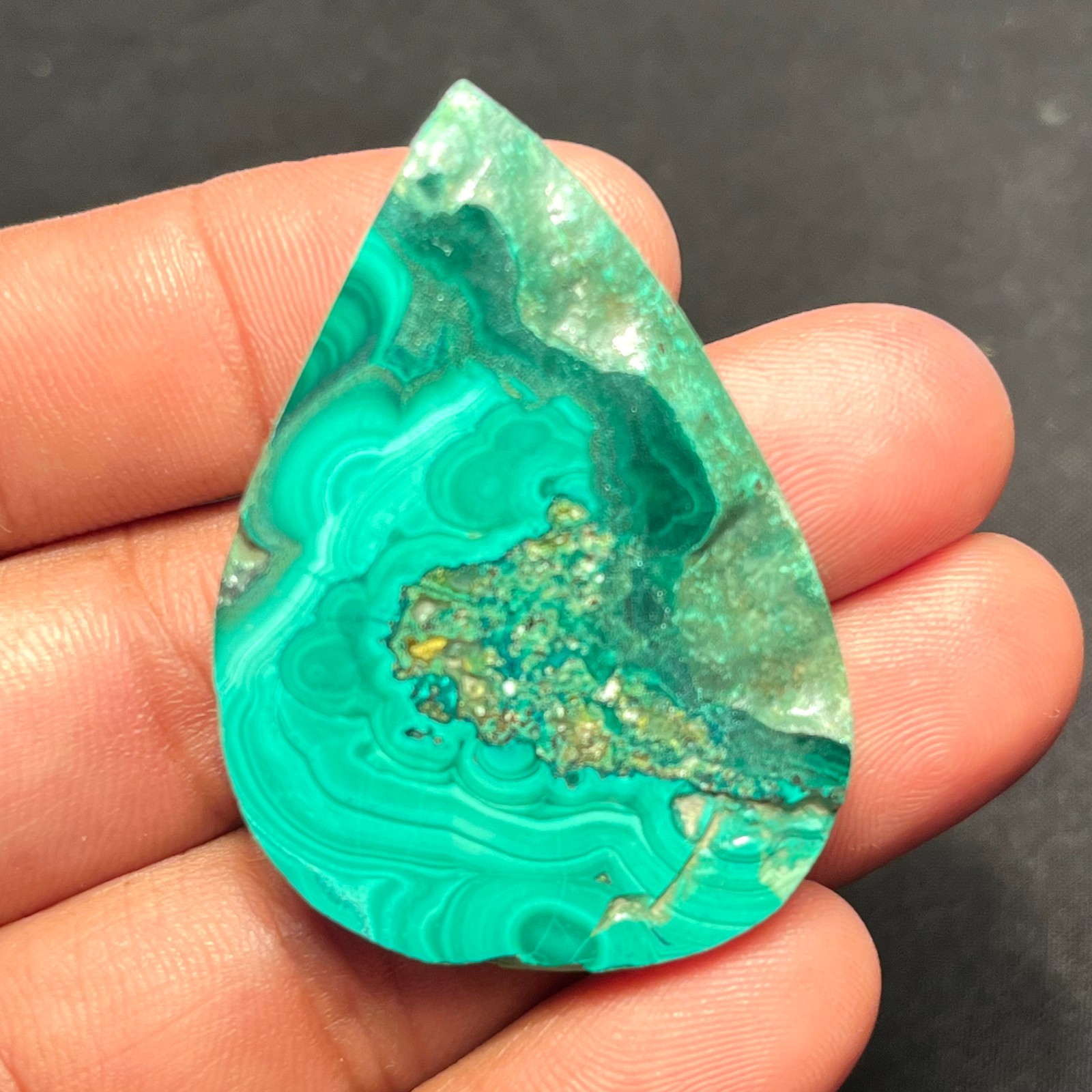 87 Cts Incredible Natural Malachite Slice Slab Both Side Polished AAA+ Gemstone