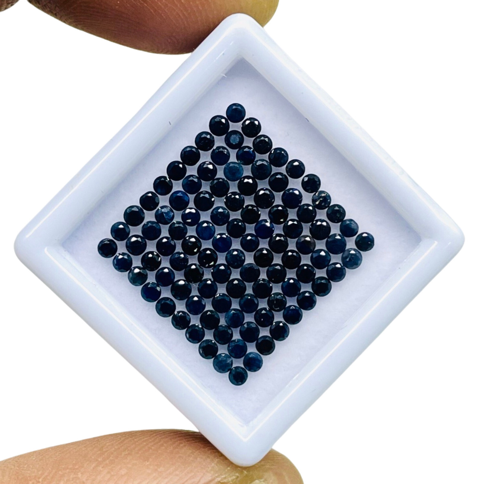 100 Pcs Natural Blue Sapphire 1.8mm Round Diamond Cut Calibrated Loose Gemstones