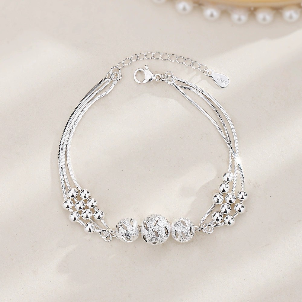 Women’s 925 Sterling Silver Multilayer Snake Chain Foot Ankle Bracelet New USA