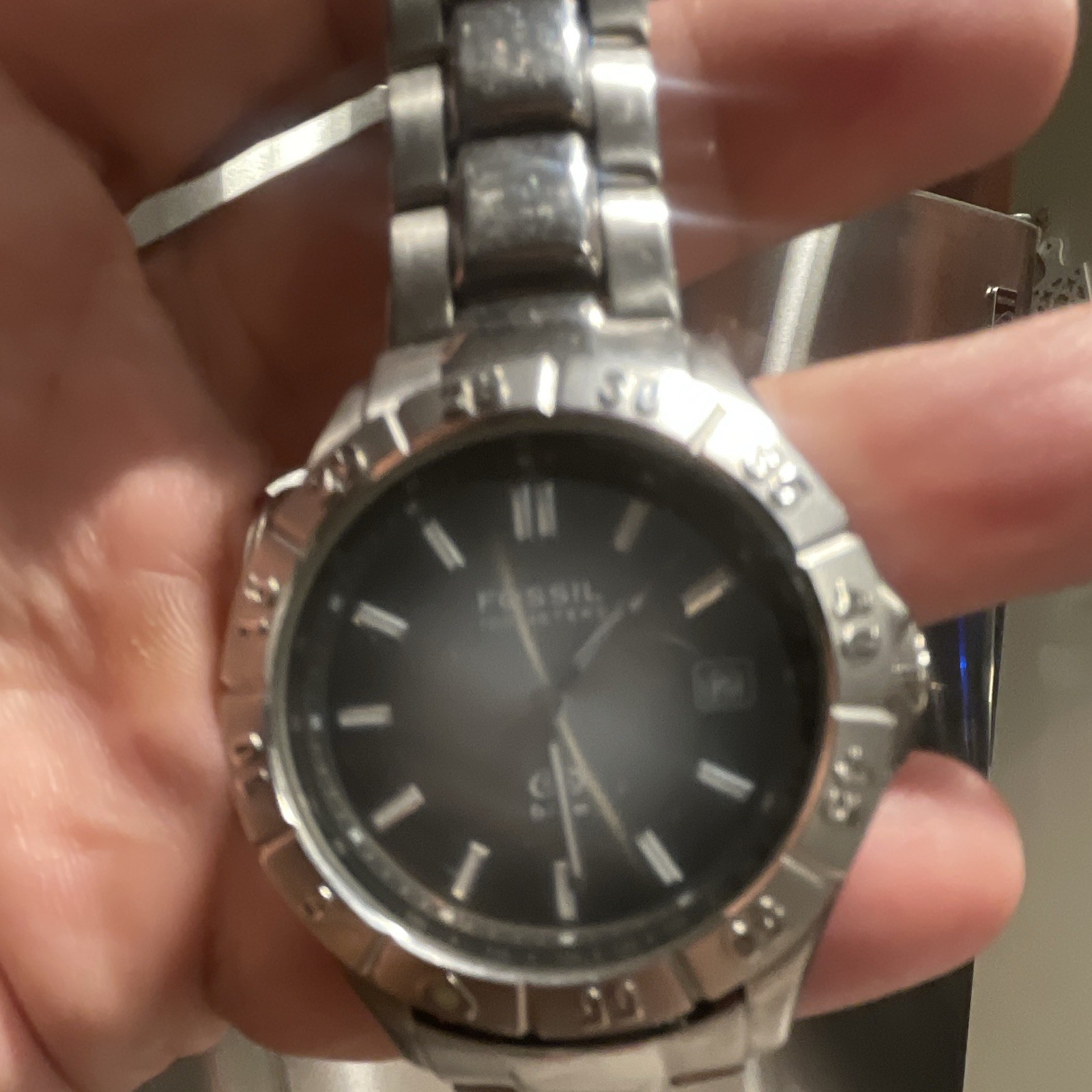 Fossil Blue Women’s 37mm Stainless Steel Quartz Watch Black Dial Date 50m