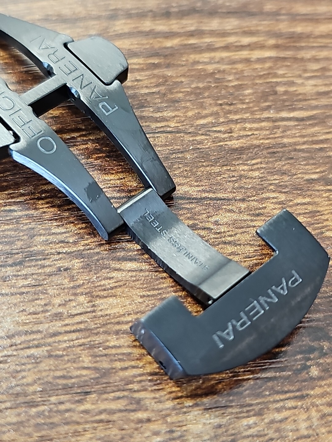 PANERAI WATCH OEM 22MM PVD BLACK FOLDING DEPLOYANT / DEPLOYMENT BUCKLE PAV00724