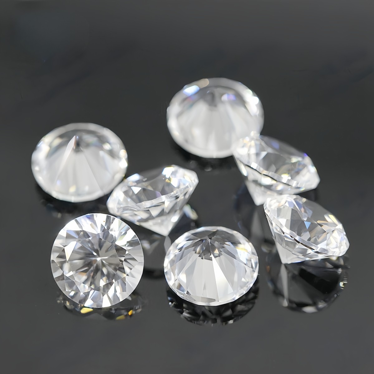 Round Faceted White Sapphire Brilliant Cut White Sapphire Multiple Sizes