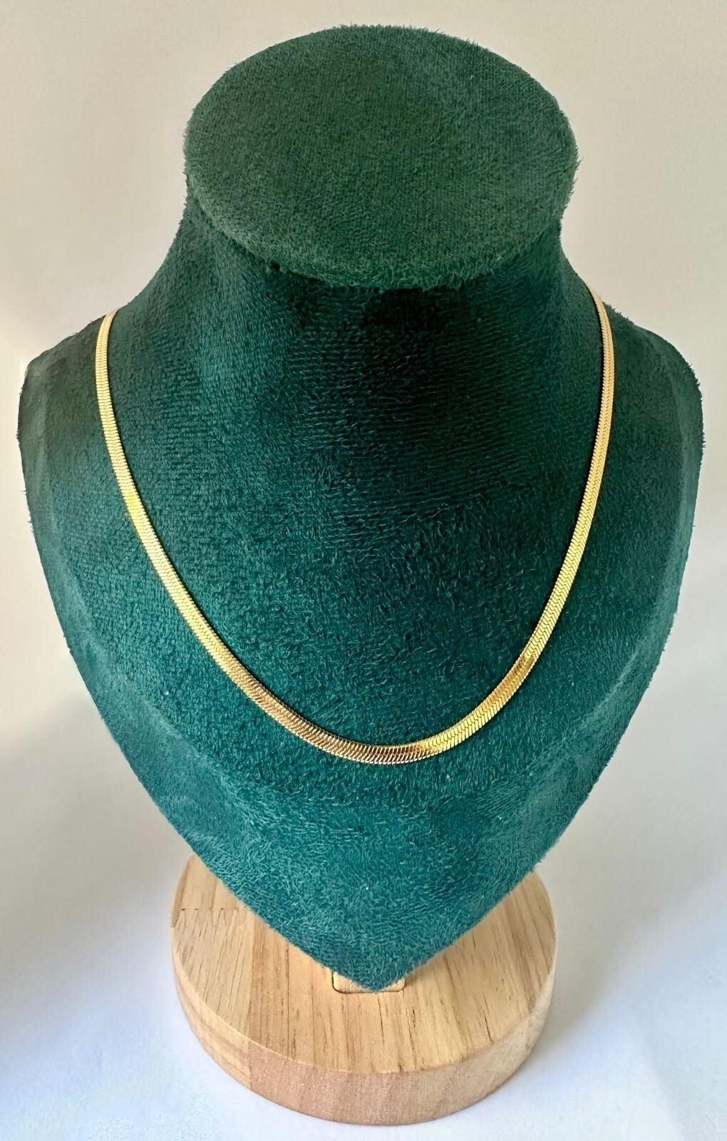 Woman 18K Gold Plated Snake Herringbone choker Chain Waterproof Necklace