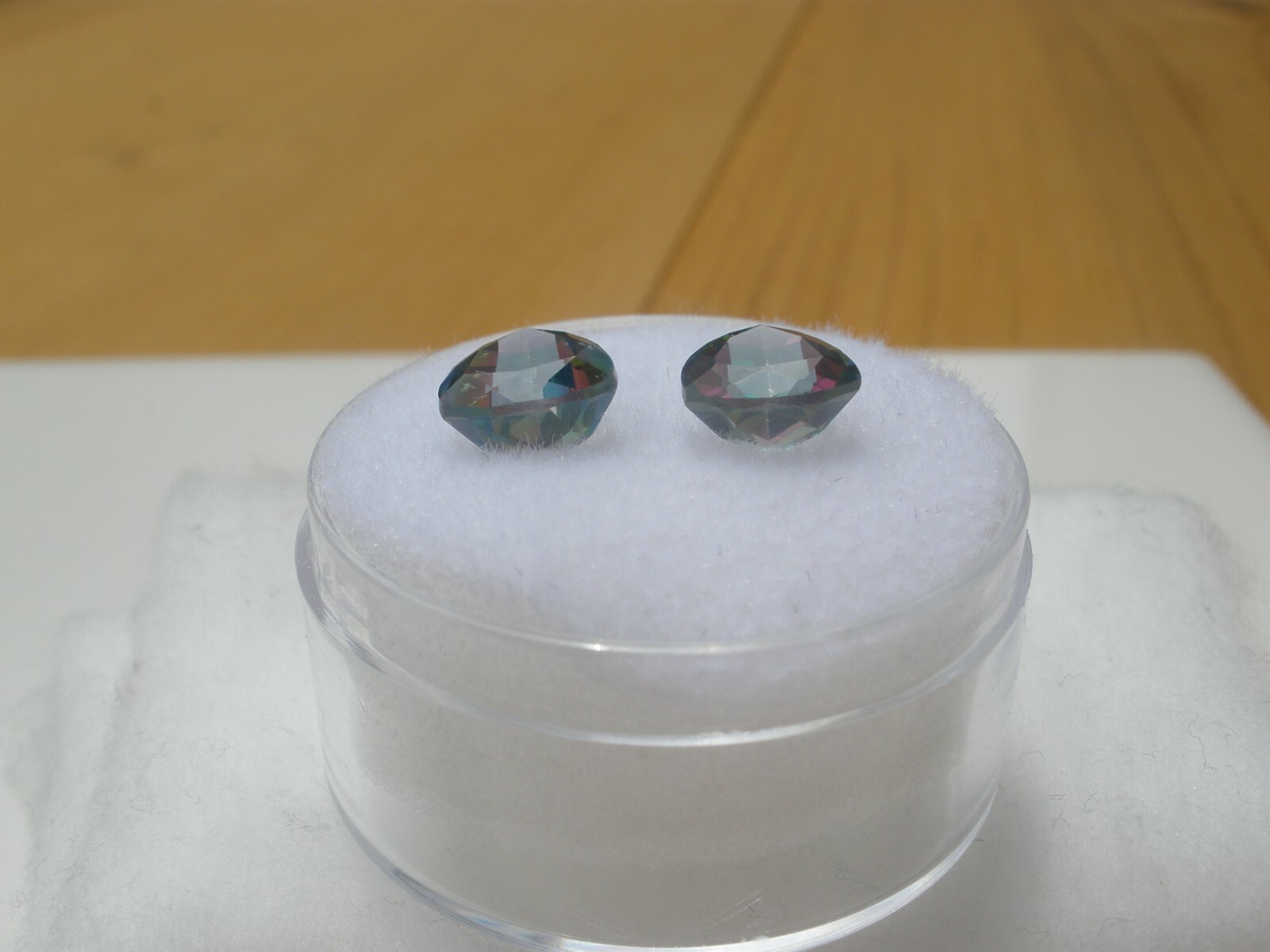 Rainbow Mystic Topaz Trillion Loose Faceted Gem Pair 8mm