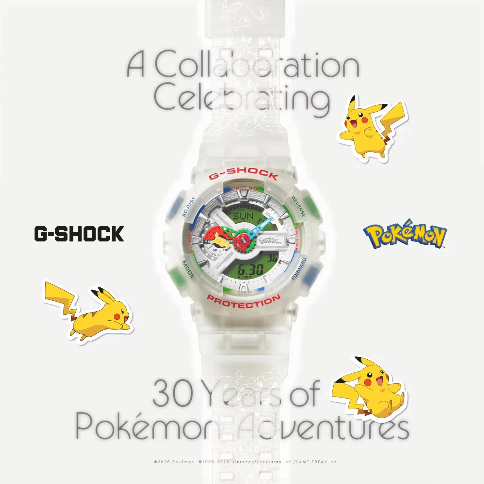 IN HAND & SHIPS NOW – CASIO G-SHOCK Pokemon GA110PKM-7A 30th Anniversary Limited
