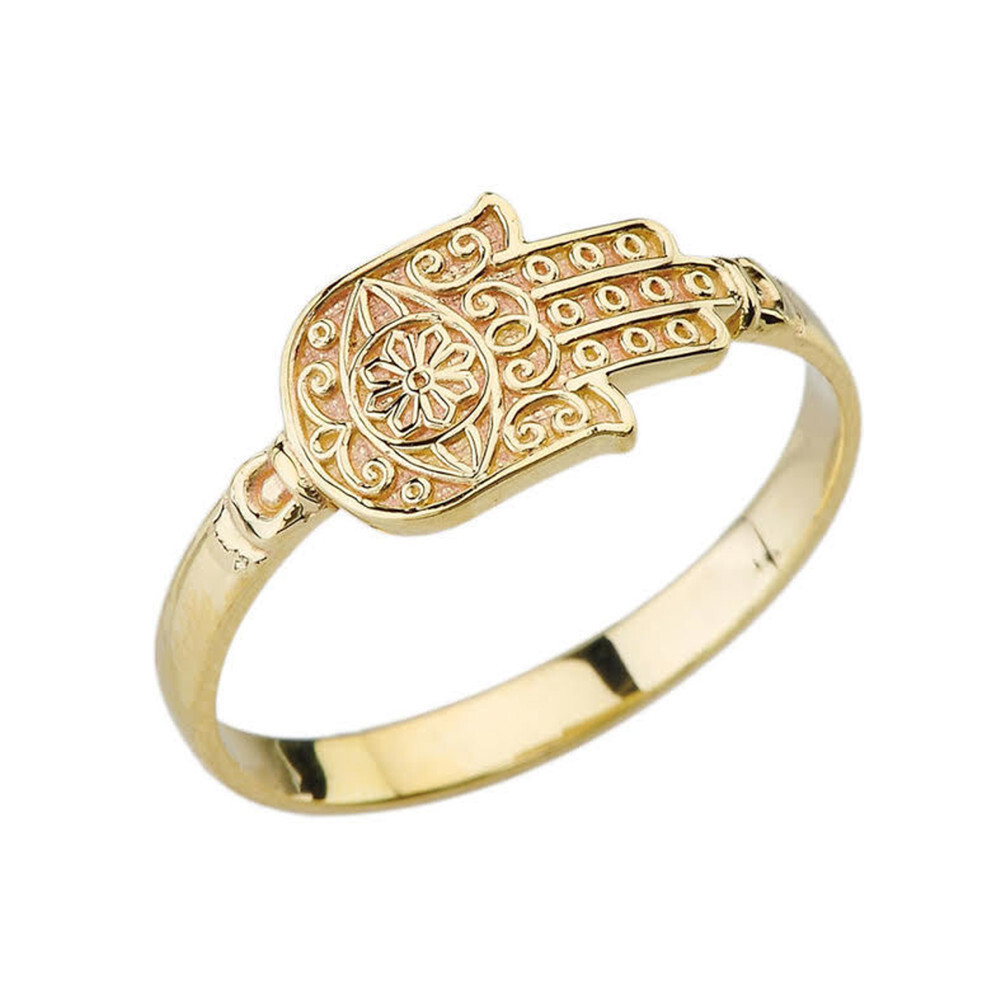 Gold Hamsa Ring (Available in Yellow/Rose/White Gold)