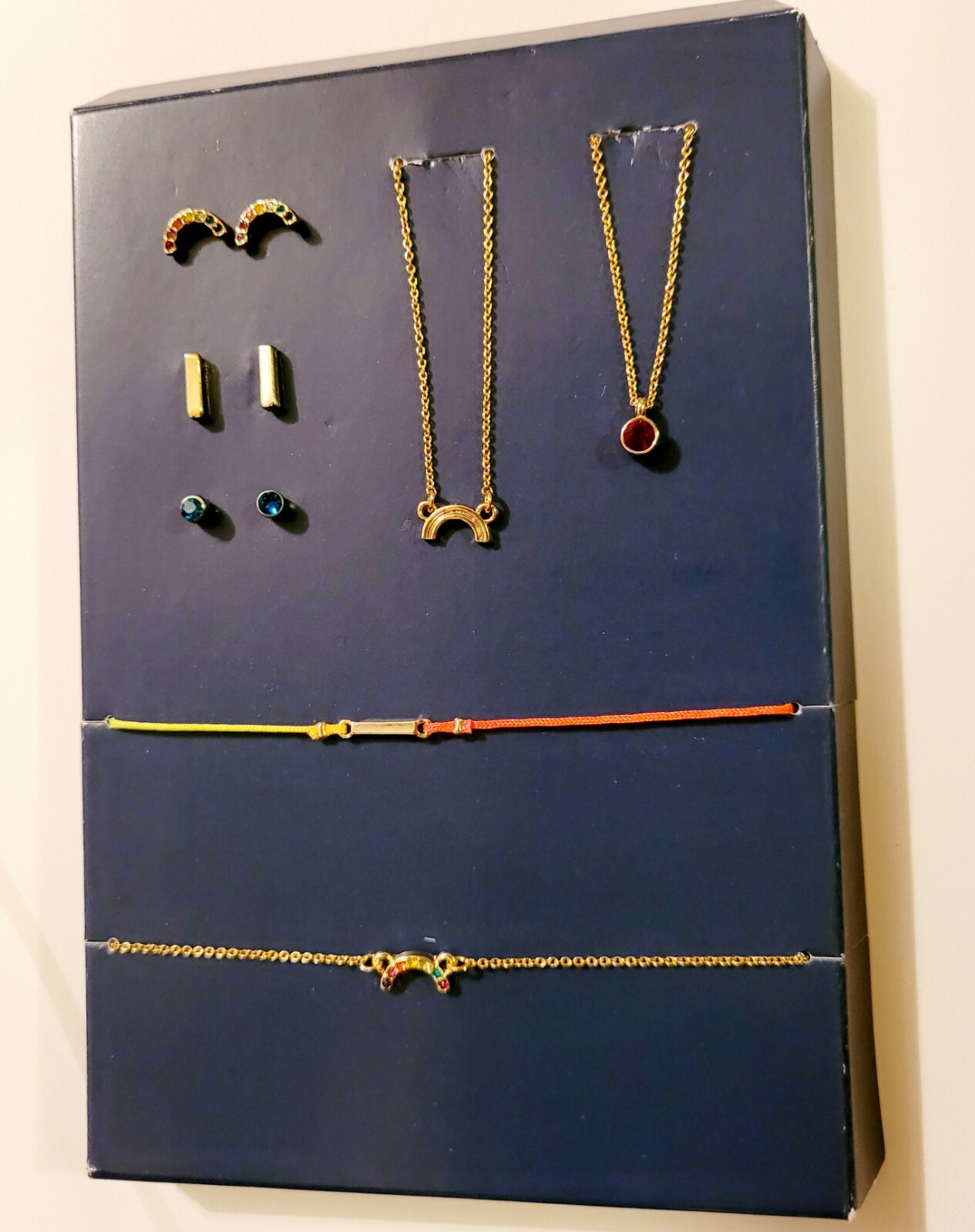 Rachel Roy 7 Days of Adornment Earrings & Necklaces Rainbow Gift Set $30 New
