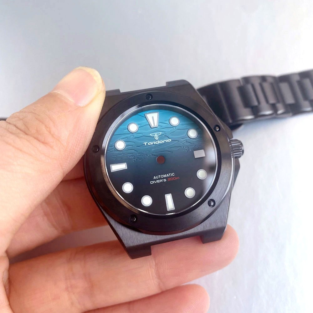 40mm Sapphire Glass Black PVD Watch Case Dial Hand Fit Engineer NH35 NH36 2824