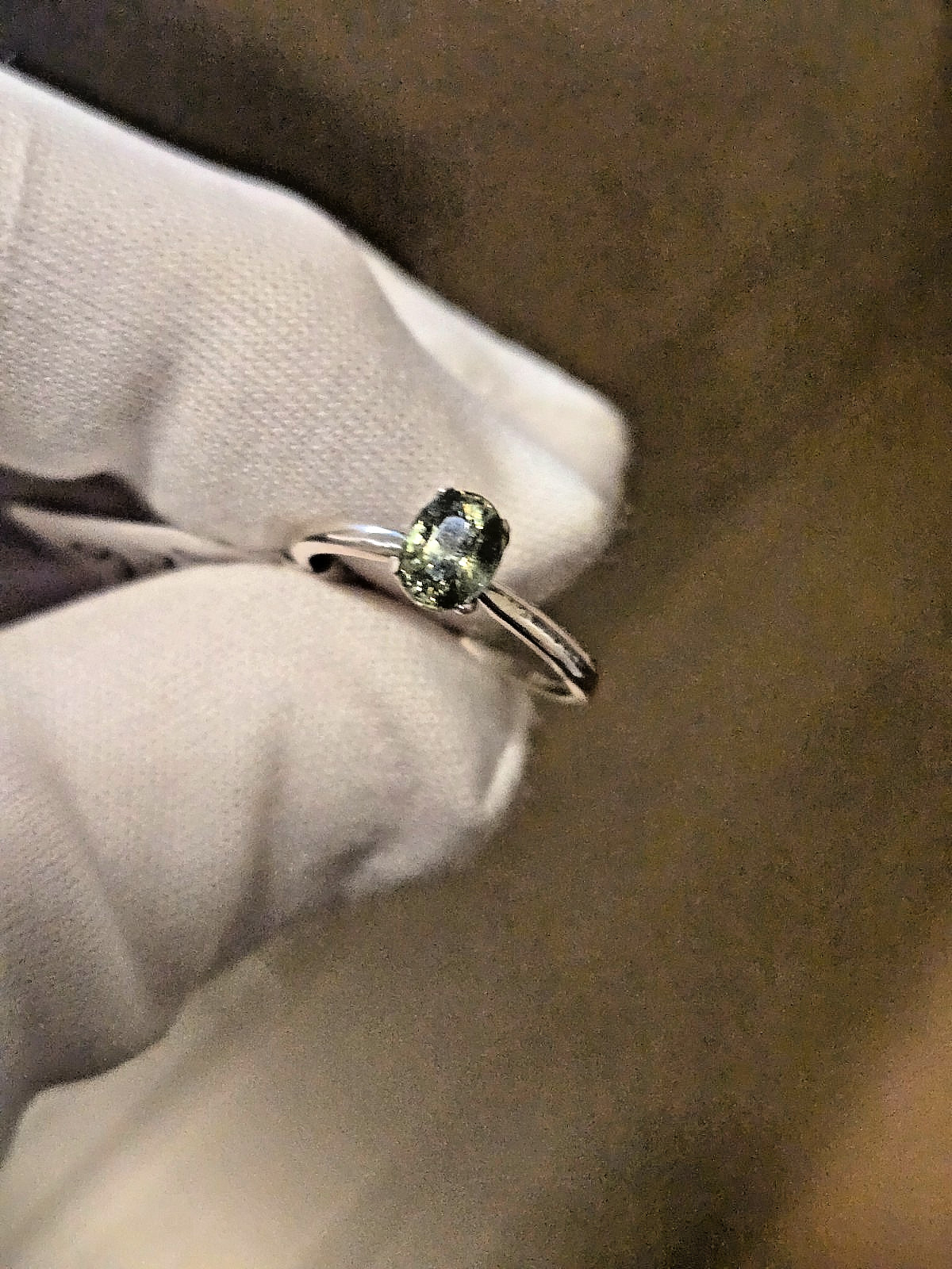 0.81CT DEMANTOID STERLING SILVER RING! EXCELLENT STONE/FINE LUSTER/FLASH/COLORS!