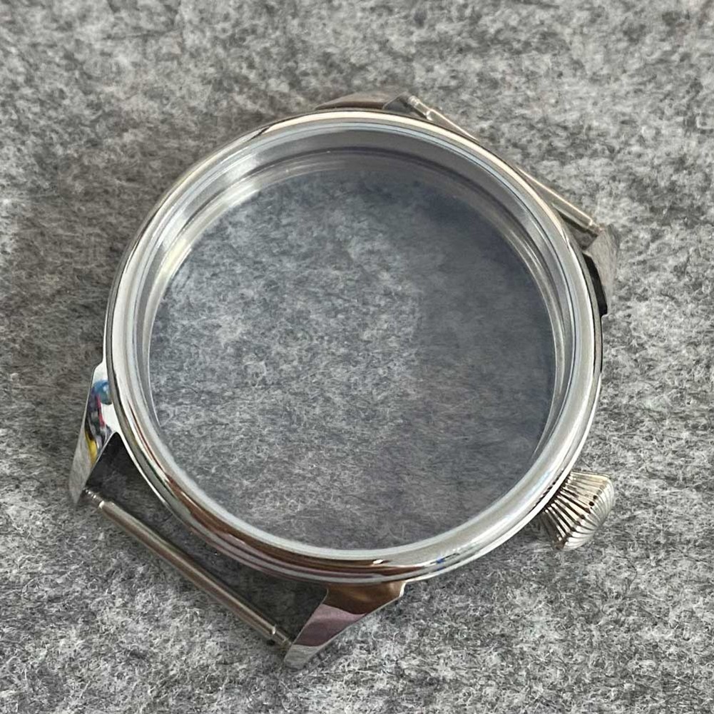42mm Stainless Steel Mineral Glass Watch Case For ETA 6497 6498 ST3600 Movement