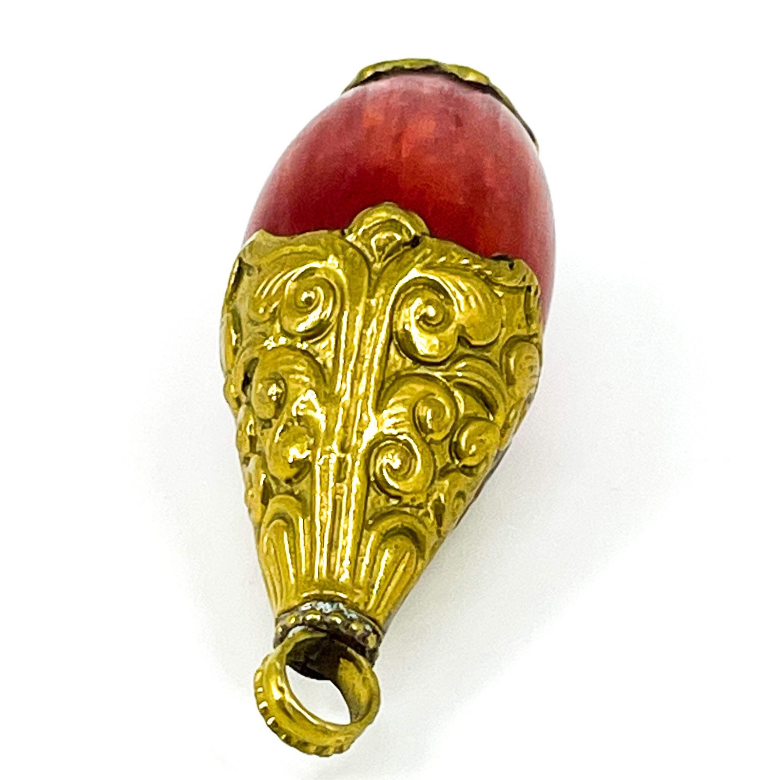 Tibetan Red Brass Repousse Pendant