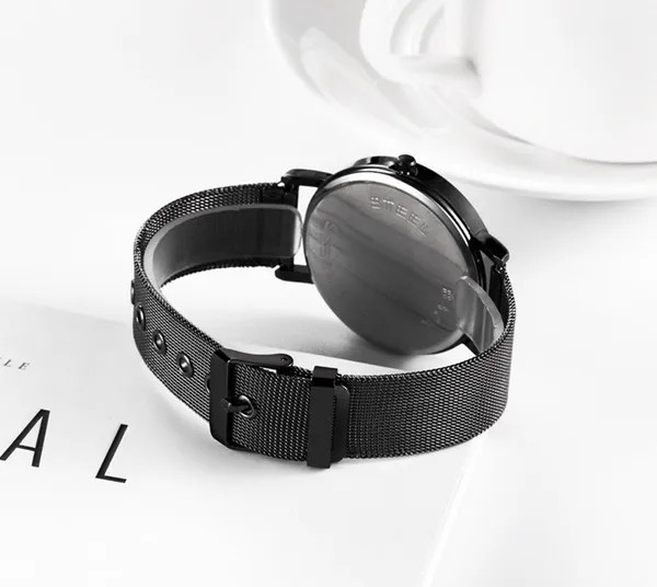 Men Quartz Blackout Watch – Minimalist Ultra Thin Stainless Steel Watch