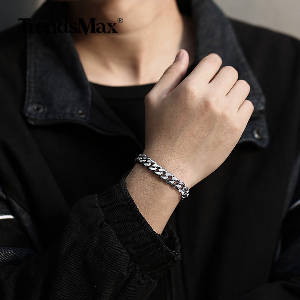 11mm wide 316L Stainless Stee lCuban Curb Chain Bracelet Jewelry for Unisex Men