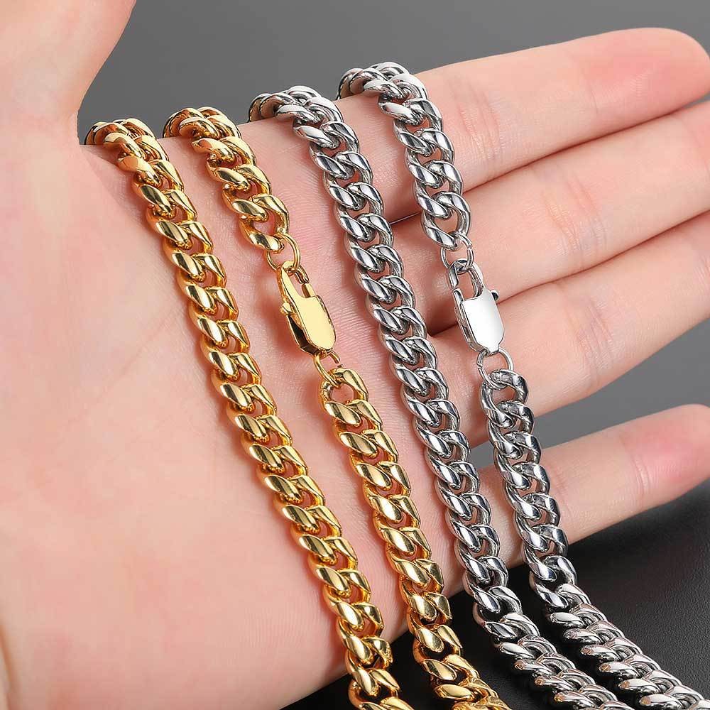 16–30″ Cuban Twist Stainless Steel Chain Available In Gold And Solid Colors