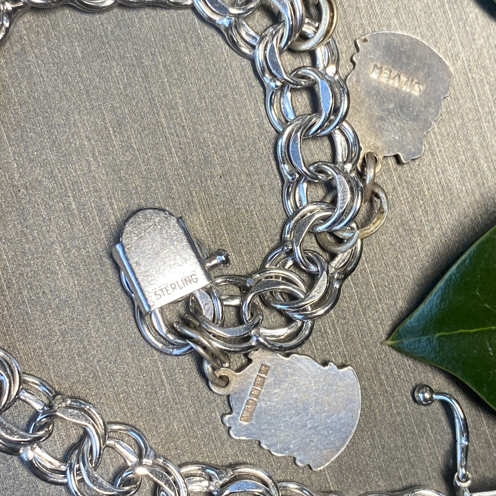 Vintage Charm Bracelet Estate Fine Jewelry Pre-Owned Sterling Ireland France